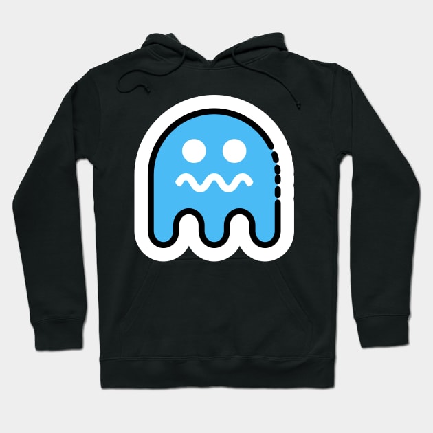 Blue Ghost // Line Art Sticker Hoodie by Pulpixel